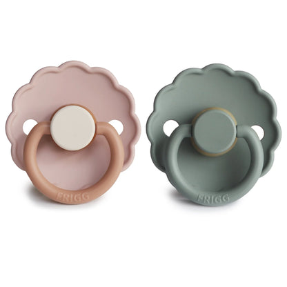 FRIGG Daisy Natural Rubber Pacifier 2-Pack -  Biscuit/Lily Pad