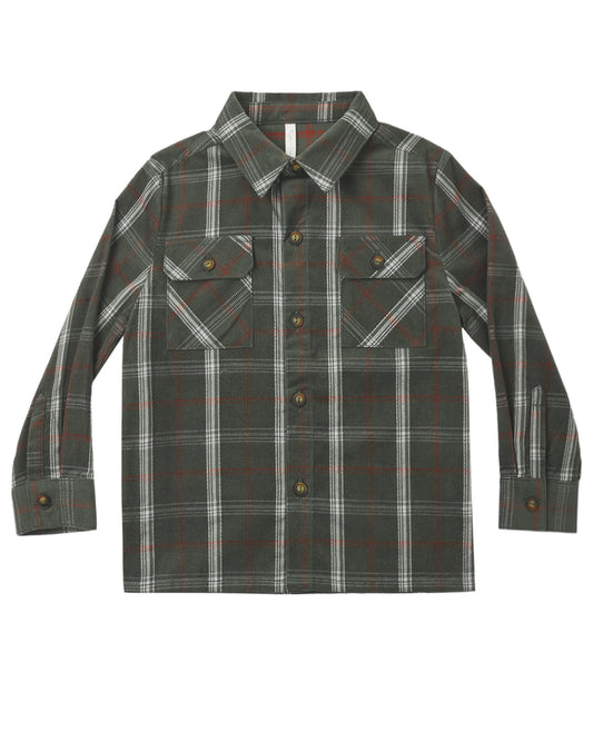 Evergreen Holiday Plaid Pocketed Flannel Shirt
