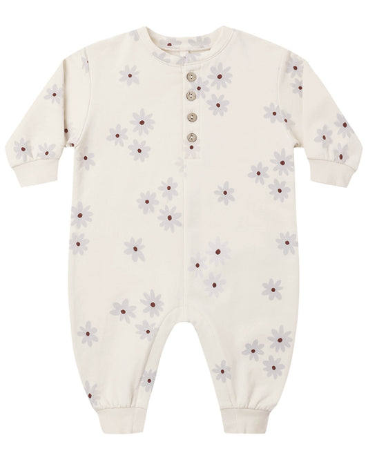 Blue Daisy Relaxed Fleece Jumpsuit