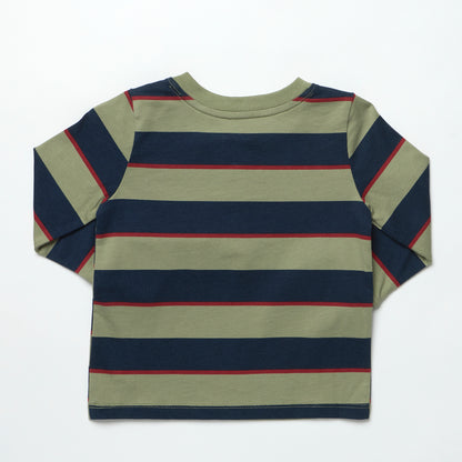 Scout Long Sleeve Henely T-Shirt- Olive Navy Rugby Stripe