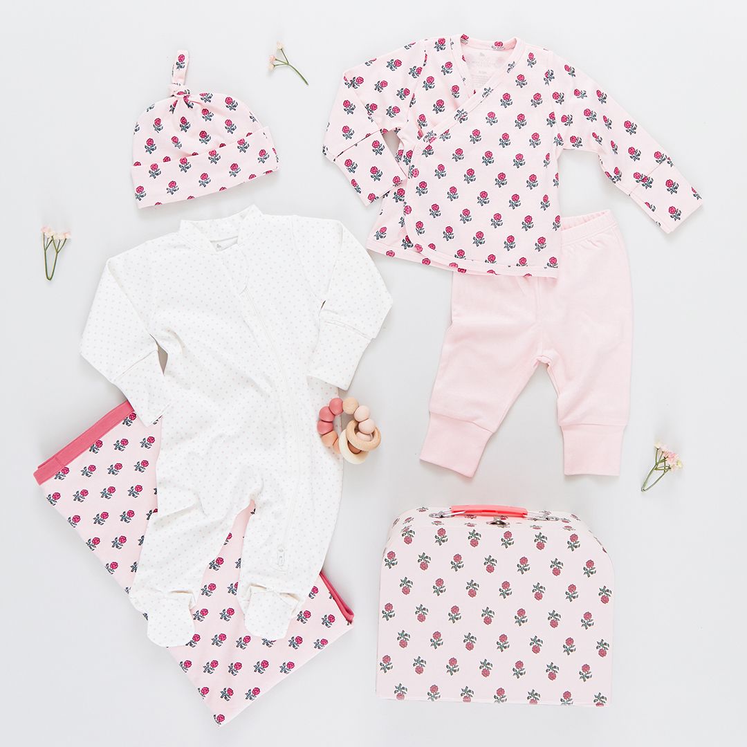 Nesting Box Baby Take Home Set- Pink Tiny Flowers