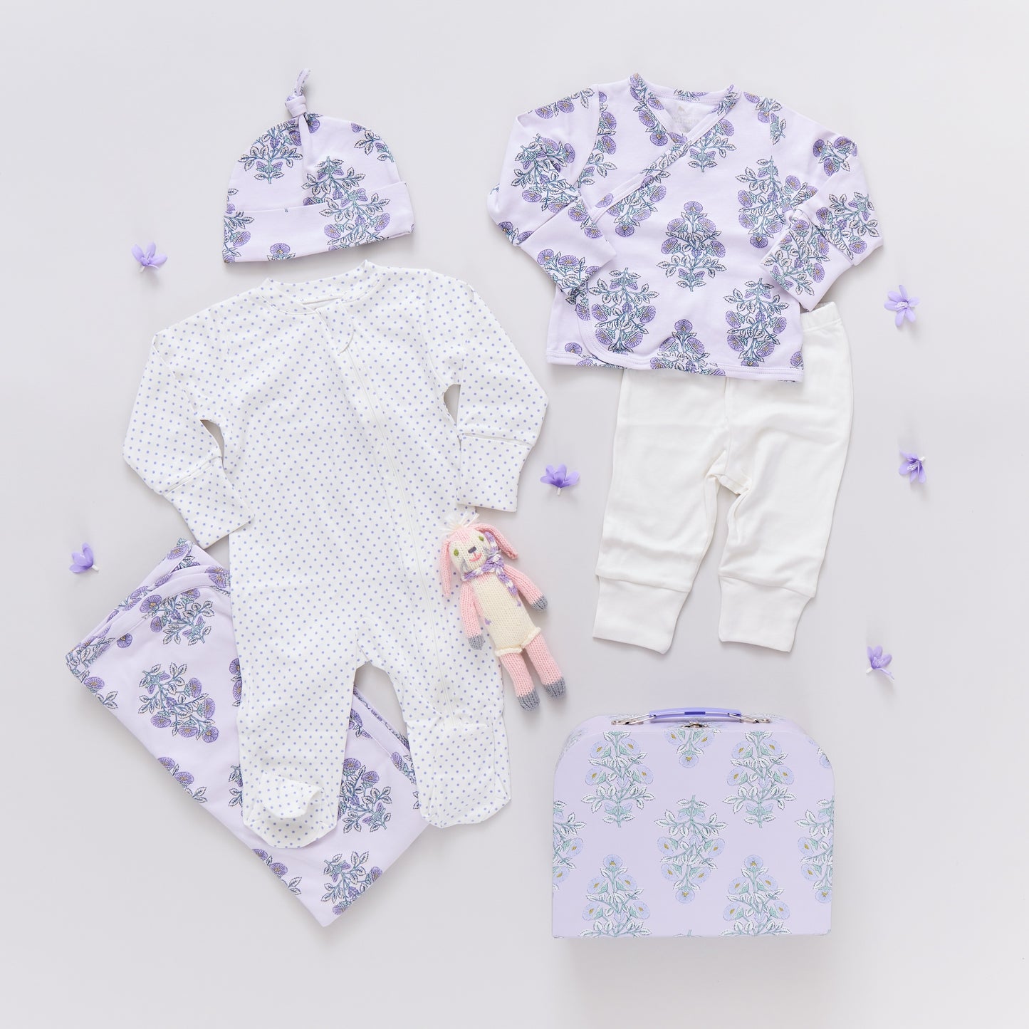 Nesting Box Baby Take Home Set- Floral Blockprint