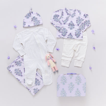 Nesting Box Baby Take Home Set- Floral Blockprint