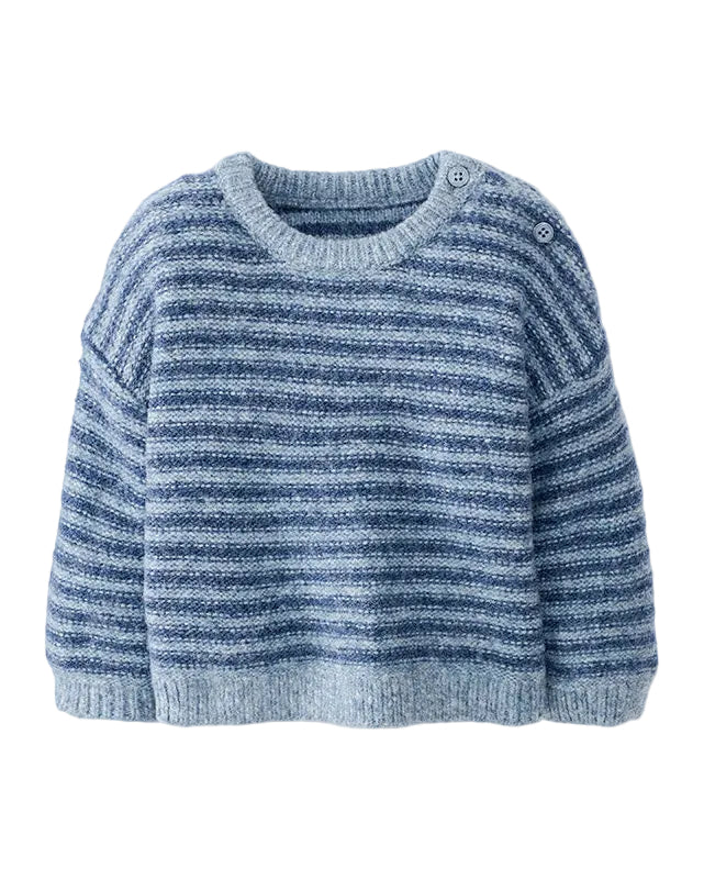 Striped Pullover Sweater- Blue