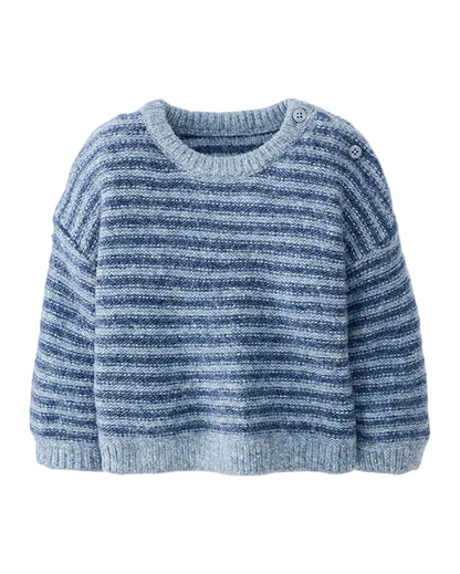 Striped Pullover Sweater- Blue