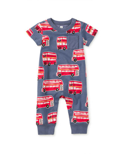 Pocket baby Romper- Double Decker Bus