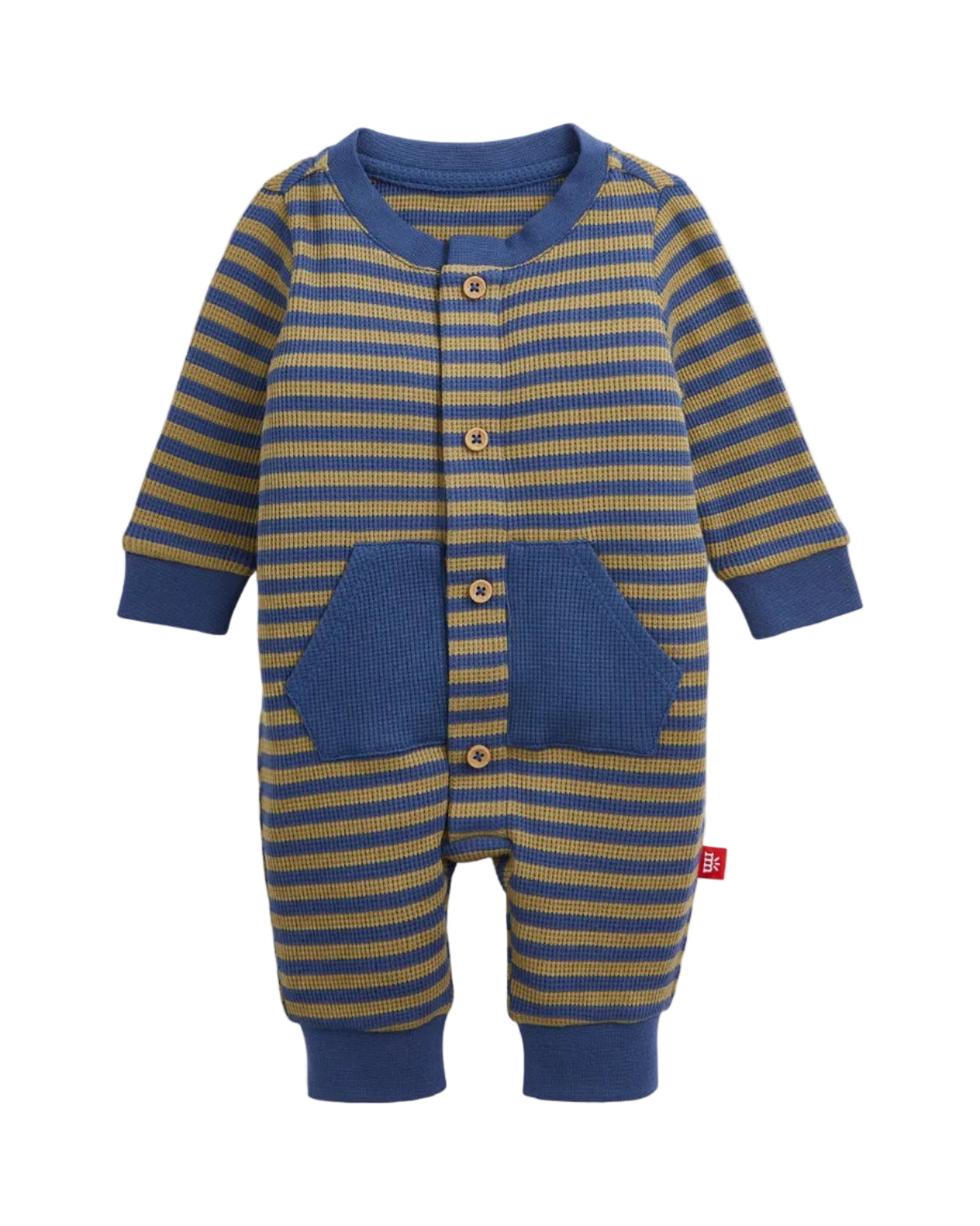 Waffle Green Stripe Romper