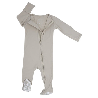 Zipper Footie - Taupe